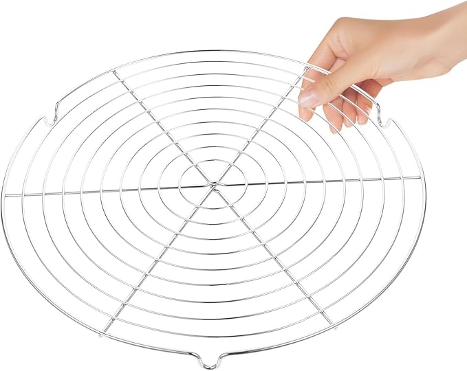 Round Stainless Steel Steamer Rack, Wire Cooling Rack for Baking Cakes, Cookies, Muffins, Roasting and BBQ, Food Holder for Oven and Pressure Cooker