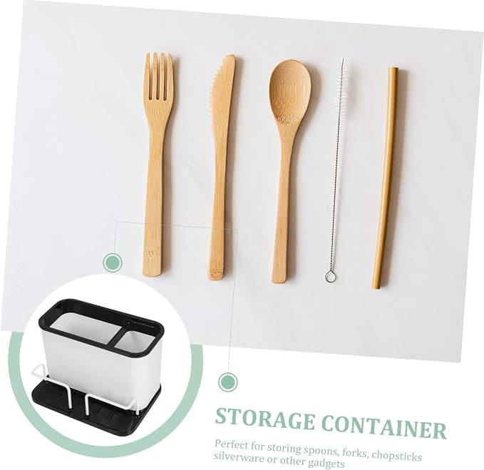 1pc Multifunctional Chopstick Organizer with Drainage Detachable Utensil Storage Holder for Kitchen Counter Design Stylish and Practical Holder