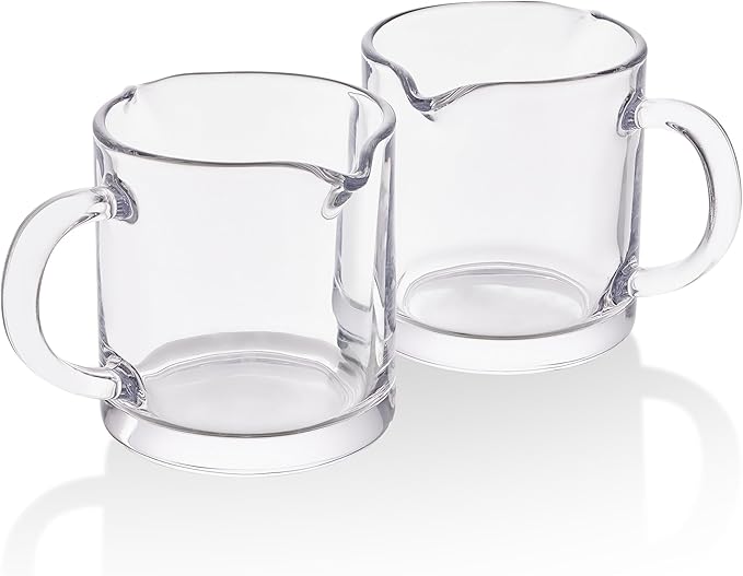 Ackers Shot Glasses Espresso Parts 4.5OZ Double Spouts Milk Cup Clear Glass (Pack of 2)