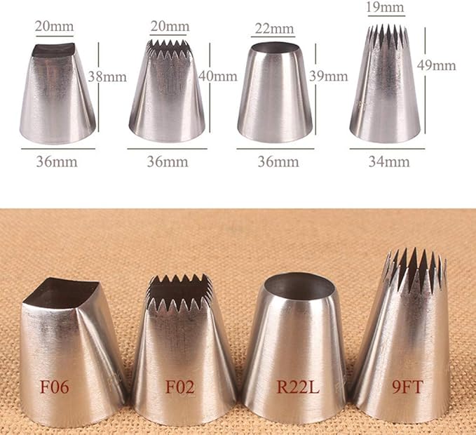 Piping Tips For Cake Decorating, Stainless Steel Icing Piping Nozzles For Pastry Fondant Decorating Tools