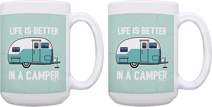 ThisWear Retro Camping Gifts Life Is Better In A Camper Mug Set