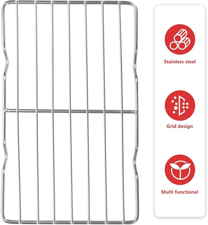 PRETYZOOM 2pcs Stainless Steel Cooling Rack Set Sturdy Wire Rack for Baking Roasting and Cooking for Bread Cookies BBQ and Oven Use