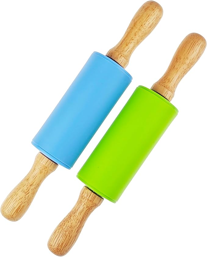 4 Pack Small Rolling Pin for Kids, Kids Rolling Pin for Home Kitchen (9 Inch)