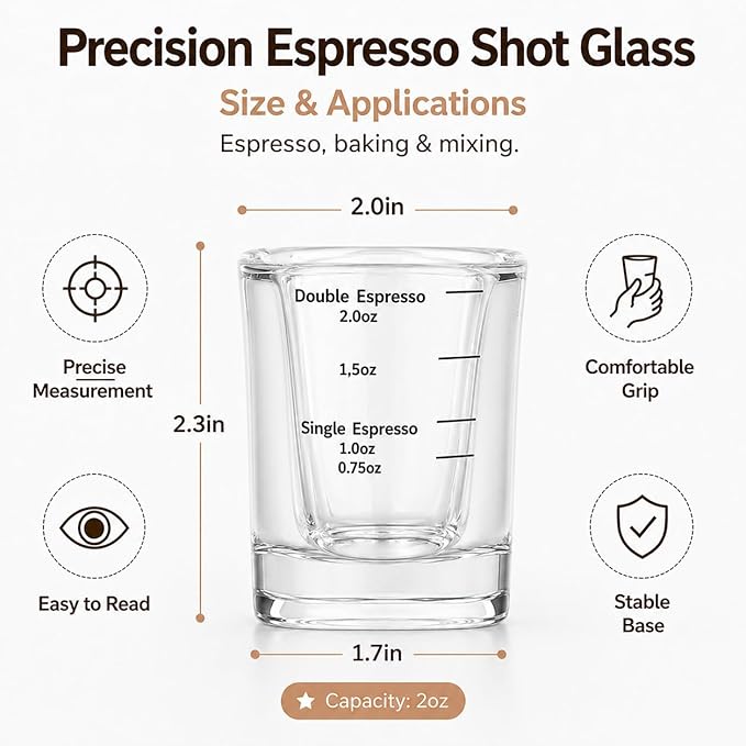 Ruckae Shot Glasses Measuring Cup Set 12 Pack Square Espresso Shot Glasses Liquid Heavy Glass -Incremental Measurement 2oz Shot Glass for Bars and Home Use
