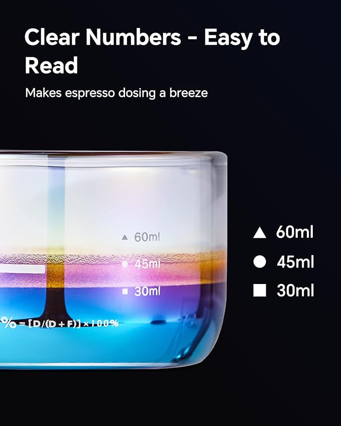 Espresso Measuring Cup - Barista Glass Measuring Cup for Coffee Easy Pouring V-Shaped Spout Espresso Shot for Coffee Machine, Colorful 1 Pack