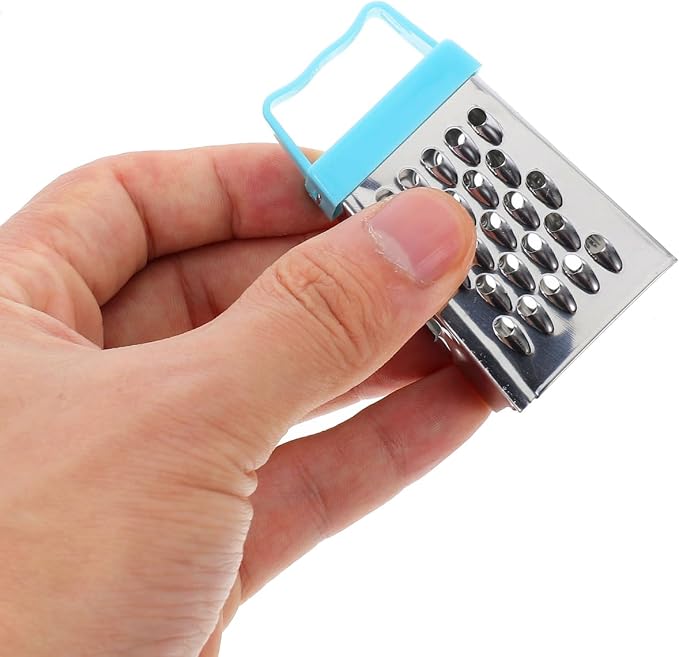 Ciieeo 6 Pcs Mini Cheese Grater Set, 4-Sided Stainless Steel Small Box Graters for Kitchen, Portable Vegetable Shredder & Lemon Zester, Ideal for Garlic, Ginger, Chocolate (Blue, Green, Rose Red)