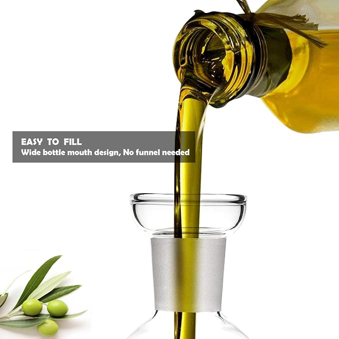 18 oz / 540 ml Glass All-Purpose Cruet, Glass Oil Decanter and Cruet (Spherical-18 oz)