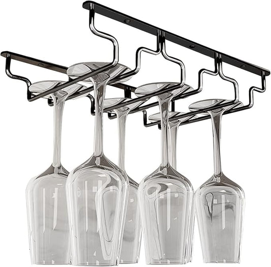 Wine Glass Rack - Under Cabinet Wine Glass Holder Stemware Storage Racks, Hanging Wine Glass Holder for Kitchen Bar Pub (Size : 34.5x22.5x5.5cm)