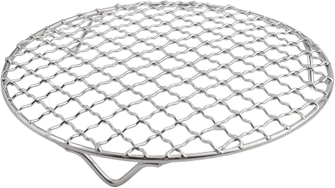 Round Cooling Rack in 201 Stainless Steel Design for Grilling and Baking Enhanced Stability with Small Holes for Improved Circulation (18cm)