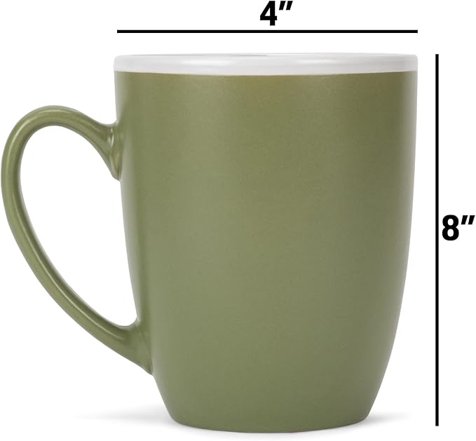 Elanze Designs Solid Color Warm Red Orange Yellow 16 ounce Matte Ceramic Mugs Assorted Set of 4