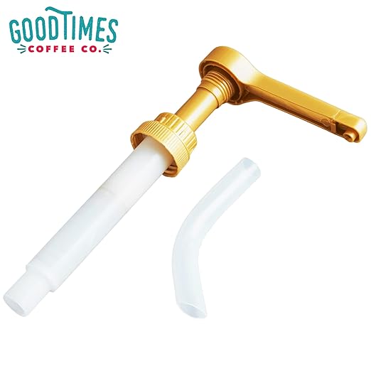 Good Times Coffee Co. Sauce Pump Dispenser for Torani 64 Ounce Bottles (Pack of 6)