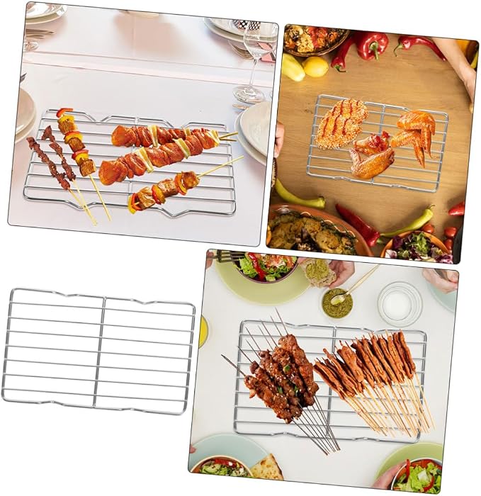Stainless Steel Bread Cooling Rack for Baking BBQ Grilling and Oil Dripping Sturdy Metal Rack for Cooking for Cookies and Bacon for Kitchen and Outdoor Use