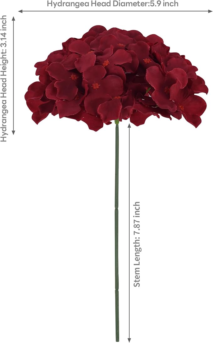Artificial Hydrangea Flowers Bulk 40PCS with Stems Full Fluffy Silk Hydrangea Heads for DIY Floral Arrangements Home Decor Table Centerpieces Small Wedding Bouquets Party Decorations