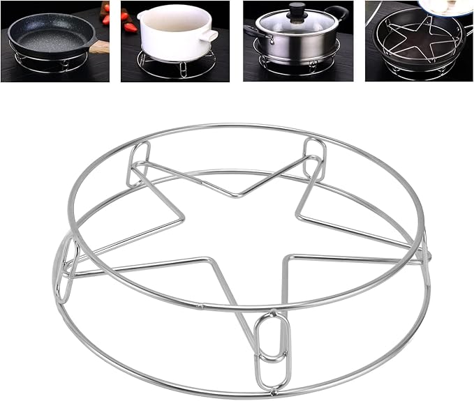Steam Rack, 9.4x8.5x2.0in Stainless Steel Tall Trivet Rack, Baking Cooling Steaming Grilling Rack for Home Stockpot Pressure Cooker