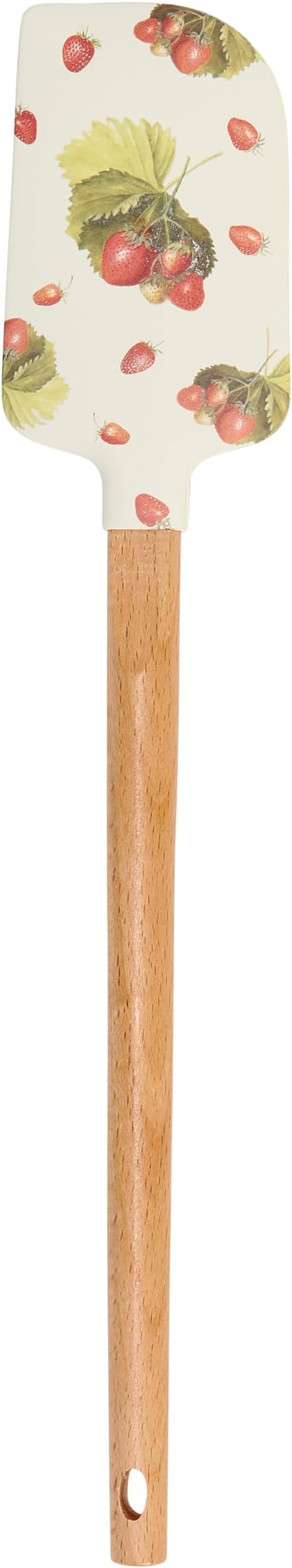 Primitives by Kathy double-sided silicone novelty cooking spatula, Berry Much/Garden Collection/vintage art of wild strawberries on front/punny sentiment on back "I Love You Berry Much."