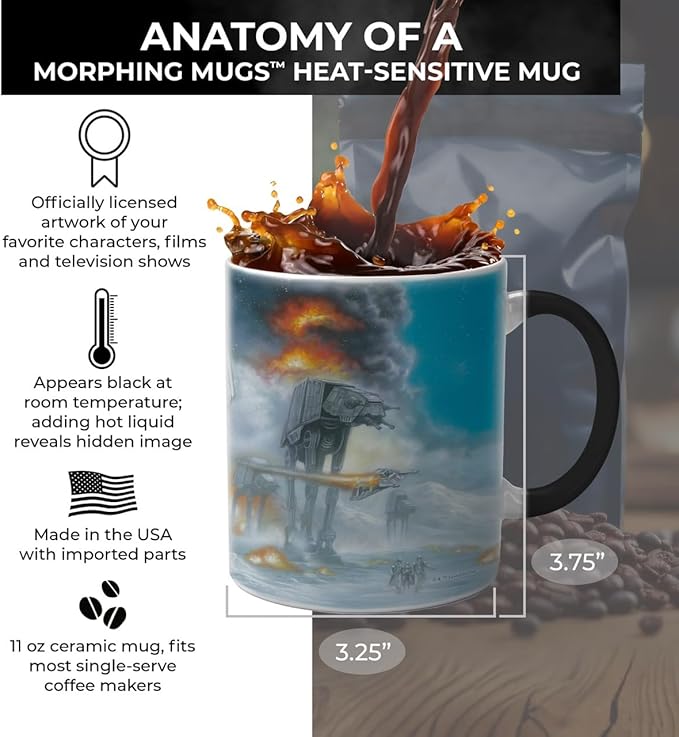 Morphing Mugs Thomas Kinkade Studios – Star Wars – Last Holdout – 11 oz Heat Sensitive Mug – Ceramic Color Changing Coffee Tea Mug – Officially Licensed Collectible MMUG1778