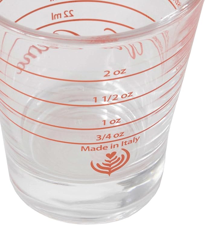 VIA CREMA Espresso Shot Glass Measuring Cup for Coffee and Espresso Dosing 58mm Glass Cup