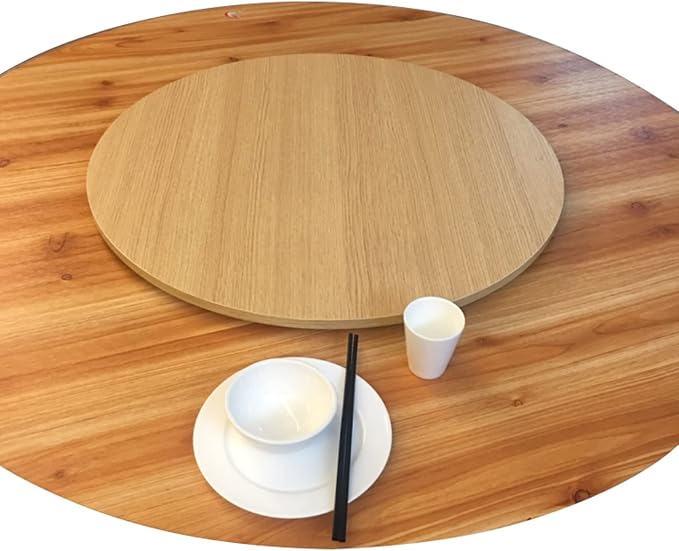 6-Color Wood Turntable Ø60 80 90 100cm Round Lazy Susan Swivel Serving Tray For Kitchen Dining Table Serving Plate, Multipurpose Turntable For Round Table/Rectangular Table (Color : Black, Size : Ø5