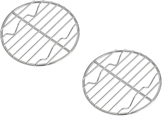 CAMPINGMOON 2pcs Round round cooling rack 304 Stainless Steel Cooking Grid Grill (φ4.9 inches, W13-2P)