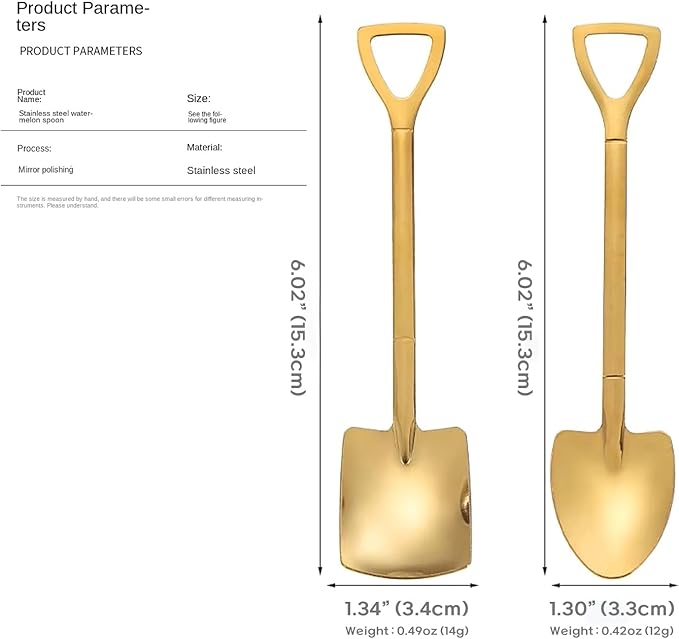 2 Pcs (1 Set) Stainless Steel Shovel Spoons – Reusable Mini Dessert Spoons for Coffee, Tea, Ice Cream, Fruit, Sugar & Cake, Cute Shovel-Shaped Silver Spoons for Kitchen and Party Use (Black)
