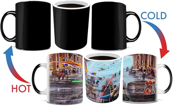 Morphing Mugs Star Wars – Liberation of Naboo – 11 oz Heat Sensitive Mug – Ceramic Color Changing Heat Reveal Coffee Tea – Official Licensed Thomas Kinkade Studios Collectible MMUG1734