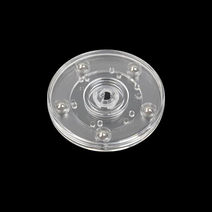 Geesatis 4 Pcs Tiny Lazy Susan 3 inch Acrylic Turntable Organizer Bearings Round Swivel Plate, Smooth Swivel Plate for Kitchen Base Turn Dining Table, Clear