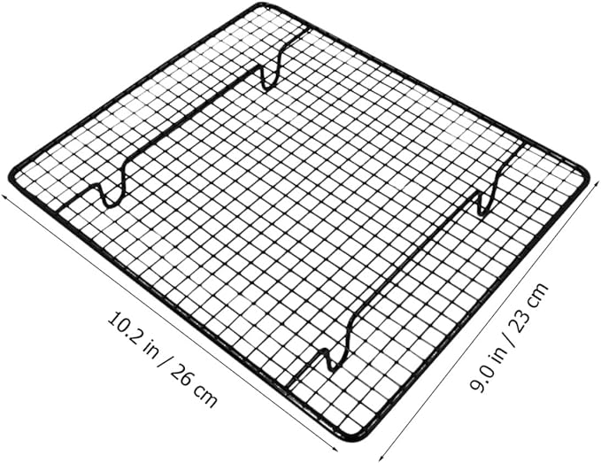 Nonstick Black Vertical Stripe Cooling Rack Stainless Steel Baking Rack for Cake Bread Cookies Cooling and Roasting, Oven-safe Baking Supply for Home Bakers