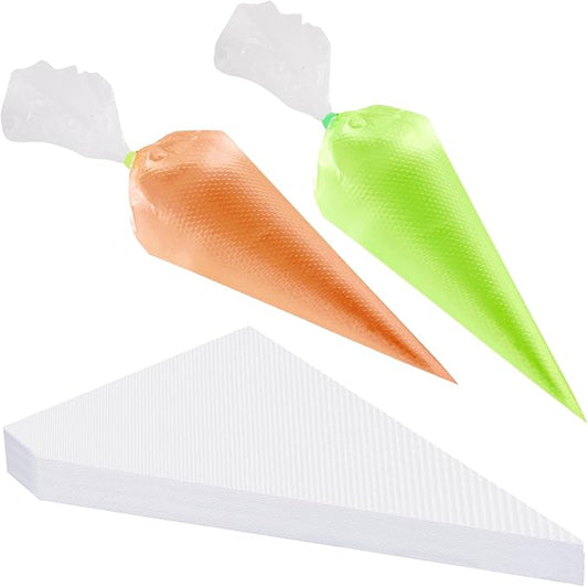 Disposable Piping Bags 14inch Anti Burst Pastry Bags Pastry Bag Pastry Crimpers Icing Piping Bags for Frosting Ideal for Cake Macarons Dessert Decorations Cookies Baking Cupcakes (Clear, 100 Pcs)