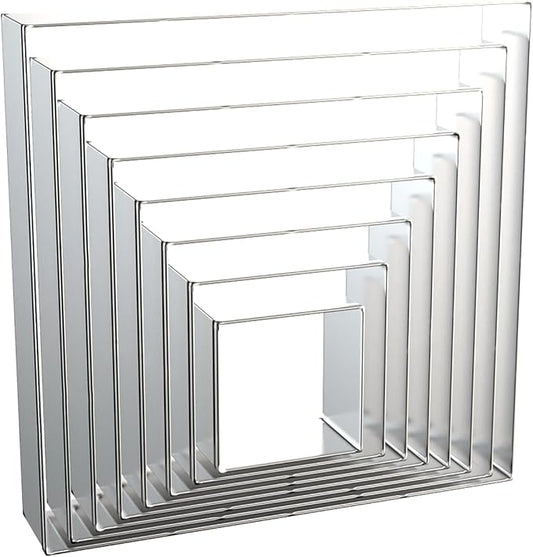Square Cookie Cutter Set 8-Piece 1.5" to 5" by QAAQS