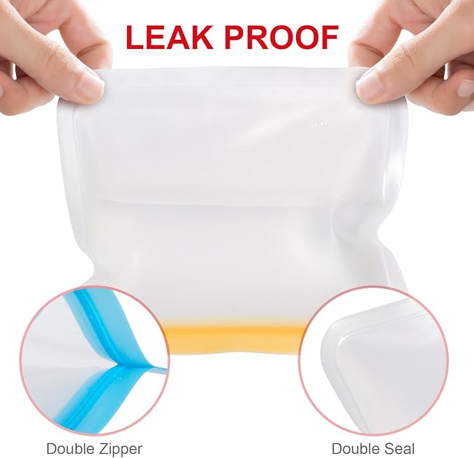 Reusable Food Storage Silicone Bags, Reusable Snack Bags，Leakproof Freezer, BPA Free, 1 Gallon 1 Snack 1 Sandwich Bags, for Home Kitchen, Marinate Food Travel，Fridge Organization (3)