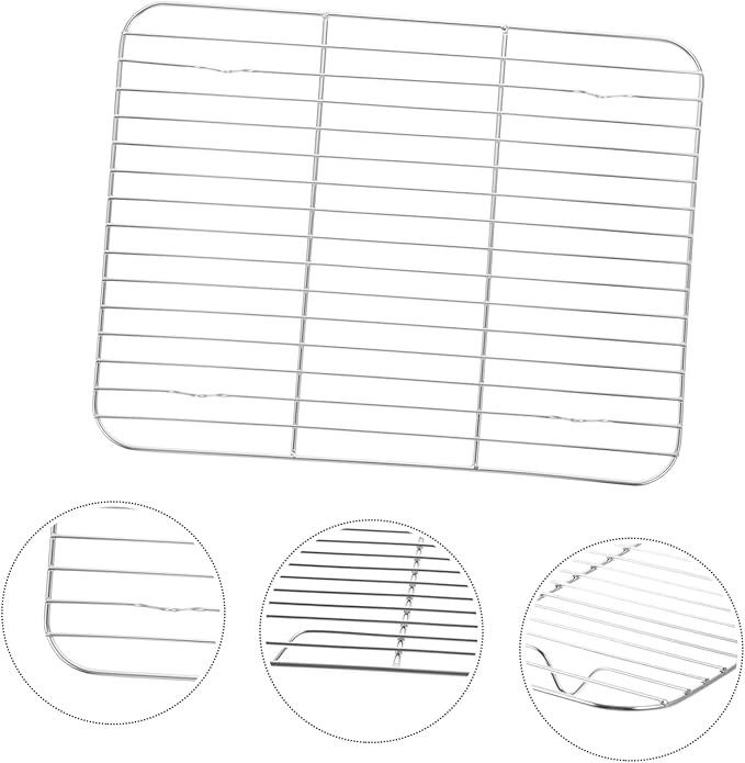 Healifty 2Pcs Stainless Steel Baking Rack Cooling Rack for Baking Bbq Wire Rack for Efficient Cooling for Cookies and Baked Goods