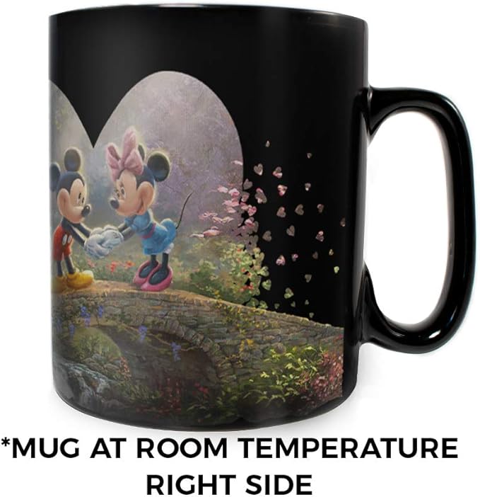 Morphing Mugs Disney – Mickey and Minnie Mouse – Sweetheart Bridge Heat Sensitive Clue Mug – Full image revealed when HOT liquid is added - 16oz Large Drinkware MMUGC959