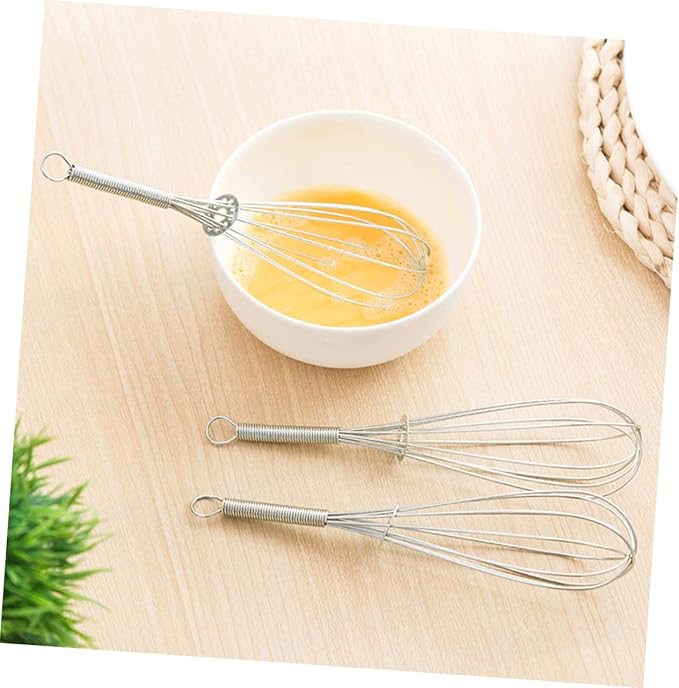Mobestech Stainless Steel Handheld Balloon Whisk Manual Egg Frother Cooking Utensil for Home and Kitchen Use for Whisking Blending and Beating