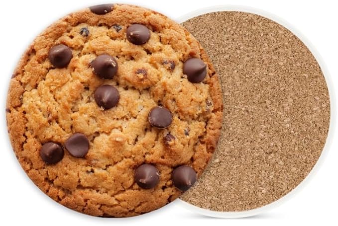 1 Pcs Coffee Cup Coasters for Drinks, Chocolate Chip Round Absorbent Non-Slip Ceramic Stone Cork Coasters for Kitchen Living Room Office Decoration Bar (4 * 4 Inch)