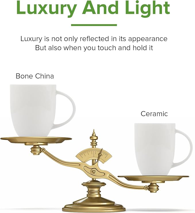 Fine Bone China Coffee Mugs, Tea Cups, 15 oz large Capacity, Set of 4, With light Weight and Thin Thickness Wall, Microwave & Dishwasher Safe, Milk White Fine Glaze, Christmas and Wedding Gift