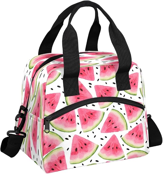 Watermelon Insulated Lunch Bag for Women Men Reusable Lunch Box Cooler Bag Large Leakproof Lunch Tote with Adjustable Shoulder Strap for Adult Work Picnic Camping Beach Office