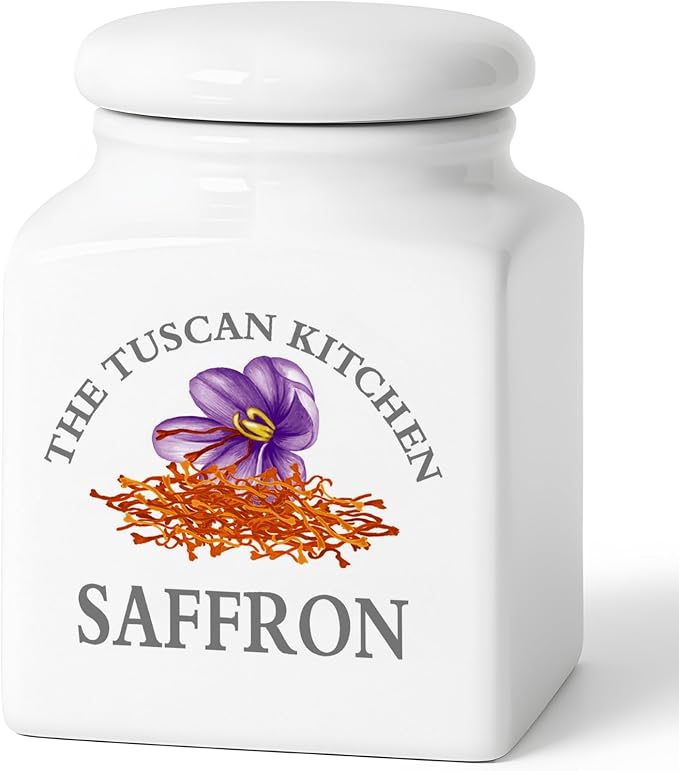HOMBENE Small Spice Jars Kitchen Storage Spice Canisters Ceramic Containers, 6 fl. oz Containers Jar for Saffron, Food Jar with Airtight Lids Seasoning Containers