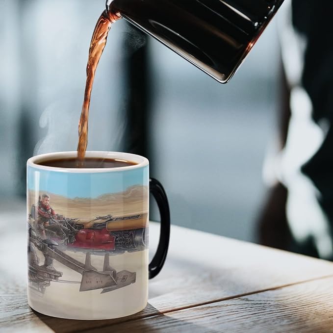 Morphing Mugs Star Wars – The Mandalorian – The Marshal - Thomas Kinkade Studios – One 11 oz Color Changing Ceramic Mug – Image Revealed When HOT Liquid Is Added! MMUG1445
