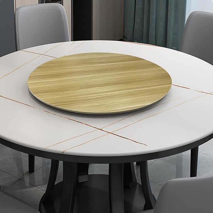 Round Rotating Serving Plate Dining Table Tray, 50-90cm Wooden Lazy Susan Serving Tray, Rotating Serving Board Wooden Turntable, Smooth Rotation, Easy To Share Food,Large Wooden Turntable Lazy