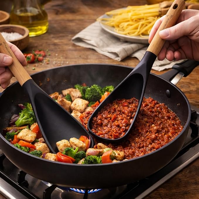 Silicone Spatula Spoon Set – Heat Resistant Cooking Spoons for Non-Stick Cookware, Small Silicone Spatulas for Kitchen Use