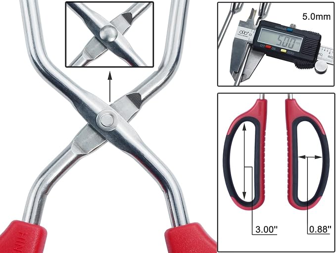 HINMAY Extra Long Scissor Tongs 15" Stainless Steel Barbecue Grilling Tongs