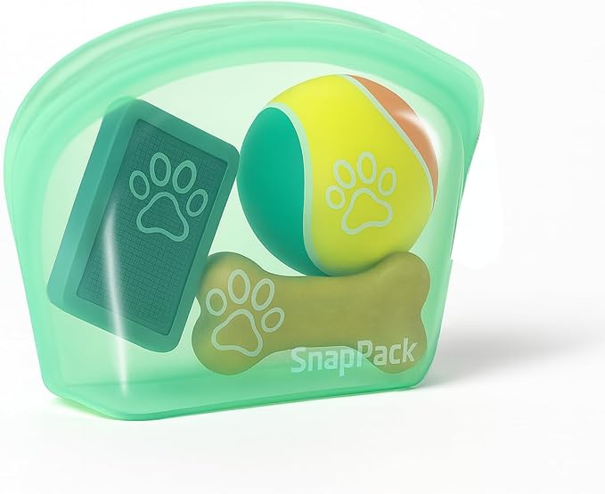 MODERN-X SnapPack Premium Silicone Reusable Pet Storage Stand-Up Bags, Pet Duo Set, Microwave, Dishwasher, Oven and Freezer Safe, BPA Free, Leak-free, and Eco-friendly (Single - Teal 1000ml)