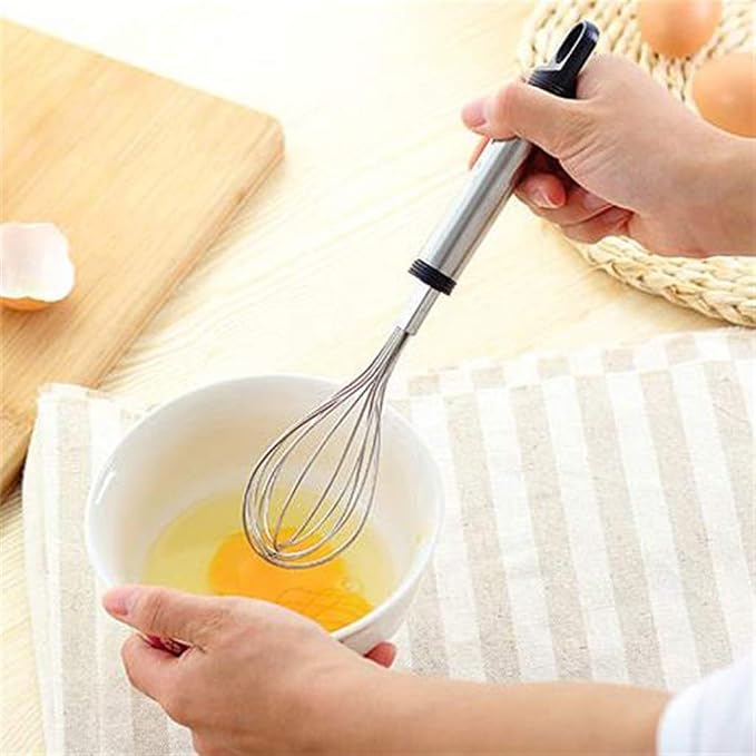 Whisks, Kitchen Steel Wire Balloon Whisk Milk Bubbler Blender