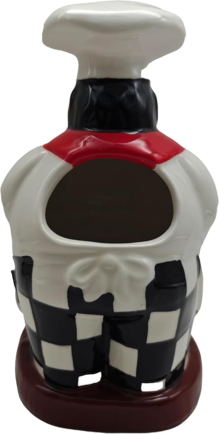 ACK Happy Bistro Chef Hand Painted Ceramic Utensil Jar, Utensil Holder, Utensil Crock, Modern Kitchen Decor, Kitchen Storage for for Spoon, Ladle, Spatula and More
