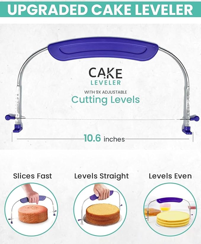 RFAQK 90PCs Cake Decorating Kit with Leveler, Baking Supplies Gift Includes Cake Stand Turntable, 24 Numbered Icing Tips, 55+1 Piping Bags, 2 Frosting Spatulas, 3 Scrappers, Video Course & Booklet