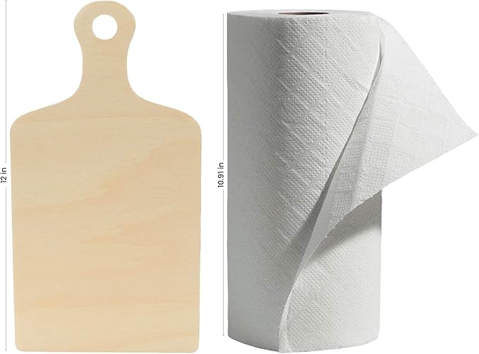 Wooden Cutting Board Shapes, 12" with Handle, Pack of 25 Wooden Cutting Boards by Woodpeckers, for Kitchen, Decor, and Charcuterie Boards