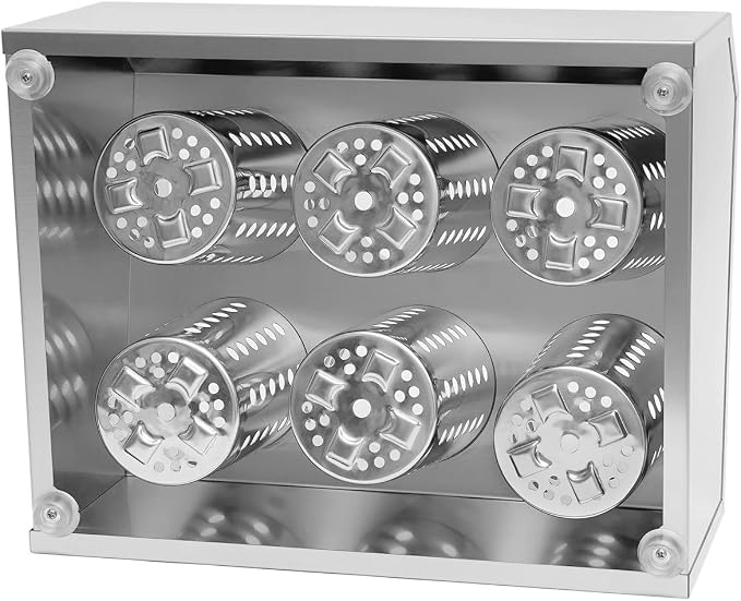 6-Compartment Restaurant Utensil Holder, Stainless Steel Cutlery Organizer, Countertop Silverware Holder for Kitchen, Bars, Coffee Shops, Restaurants, Hotels