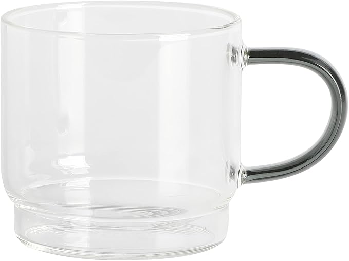 Gibson Soho Lounge Stackable Glass Espresso Cups with Rack, 4-Piece Set, 3.8oz – Durable Glass Coffee Cups