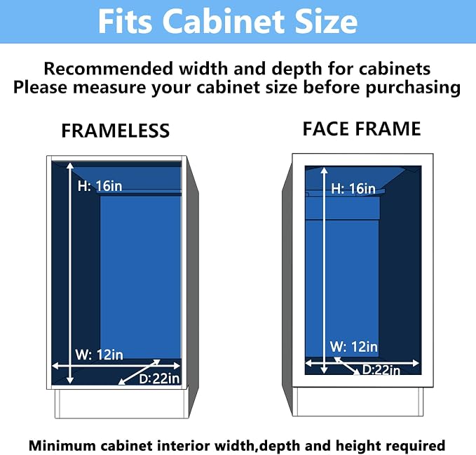 LOVMOR Individual Pull Out Cabinet Organizer, 2 Tier Slide Out Cabinet Drawers, Pots and Pans Organizer and Storage Pantry Shelf for Kitchen (11½" W x 21½" D)