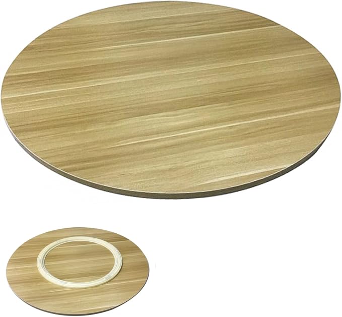 Round Lazy Susan Wooden Turntable For Kitchen Dining Table - 360° Rotating Serving Plate/Trays, With Base, Integrated Structure, It Can Be Rotated Directly On The Desktop (Color : Walnut, Size : Ø50